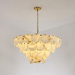 Люстра подвесная четырехъярусная с подвесками в форме дисков Cryptocrystalline Stone варинант исполнения - 5 | Loft Concept в Казани