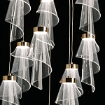 Люстра каскадная с 10-ю прозрачными плафонами Wave Line варинант исполнения - 6 | Loft Concept в Казани