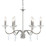 Люстра цвета никель с прозрачными стеклянными подвесками в форме капель Elstead Lighting варинант исполнения - 1 | Loft Concept в Казани