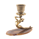 Подсвечник из натурального камня агат светло-коричневый Stone Candlestick варинант исполнения - 2 | Loft Concept в Казани