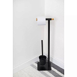 Держатель для туалетной бумаги с подвесным ершиком Black Bathroom Accessory варинант исполнения - 5 | Loft Concept в Казани