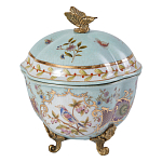 Шкатулка голубого цвета с цветочными орнаментами Blue Garden варинант исполнения - 1 | Loft Concept в Казани