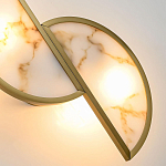 Бра с двумя полукруглыми плафонами из искусственного алебастра в бронзовой оправе Marbella варинант исполнения - 4 | Loft Concept в Казани