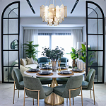 Люстра с многослойным эффектом из овальных элементов из непрозрачного стекла Conformation варинант исполнения - 3 | Loft Concept в Казани