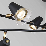 Потолочный светильник с конусообразными плафонами с контрастным сочетанием бронзы и глубоким черным цветом Aurika варинант исполнения - 3 | Loft Concept в Казани