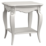 Стол журнальный белый из массива бука с полкой в стиле прованс White Provence варинант исполнения - 2 | Loft Concept в Казани