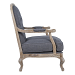 Кресло с пуфом с мягкой обивкой из льна Edward Armchair grey варинант исполнения - 2 | Loft Concept в Казани