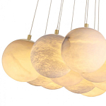 Люстра подвесная круглая с сферическими плафонами из натурального камня Glowing Spheres варинант исполнения - 5 | Loft Concept в Казани