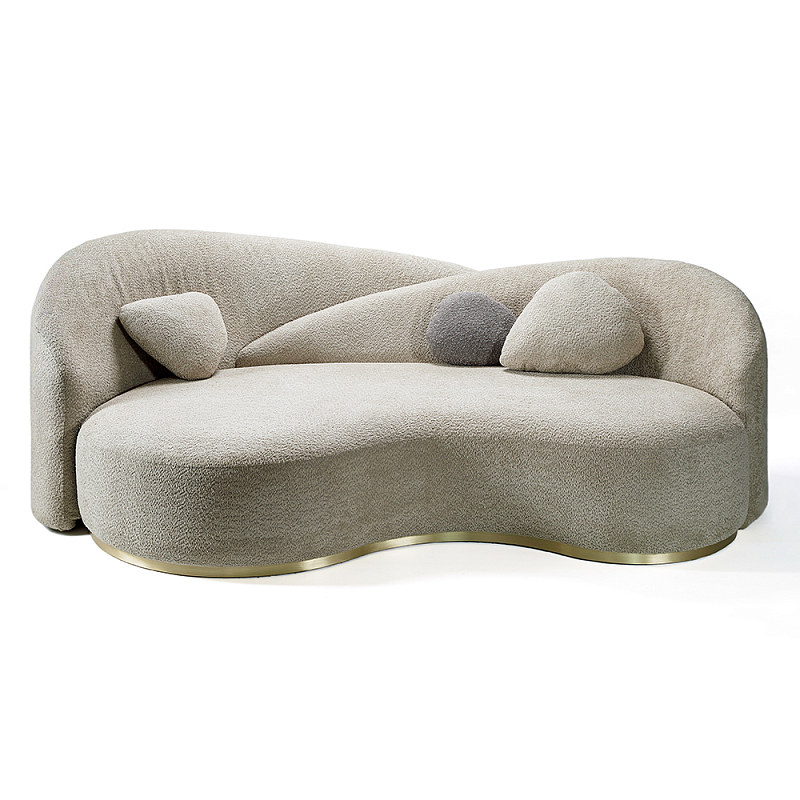 Элегантный Диван Альби Sofa Светло-бежевый Латунь в Казани | Loft Concept 