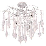 Люстра потолочная с прозрачными стеклянными подвесками в форме капель Droplet Chandelier варинант исполнения - 1 | Loft Concept в Казани