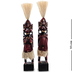 Комплект из 2-х деревянных статуэток Asmat Straw Headdress Statuettes Red варинант исполнения - 4 | Loft Concept в Казани
