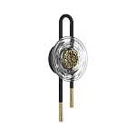 Бра черного цвета с круглым прозрачным стеклянным плафоном Virelia  варинант исполнения - 1 | Loft Concept в Казани