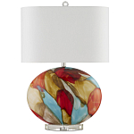 Настольная лампа разноцветная с овальным тканевым абажуром Abstraction варинант исполнения - 4 | Loft Concept в Казани