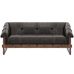 Трехместный диван Duncan винтажная черная кожа варинант исполнения - 1 | Loft Concept в Казани