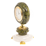Часы настольные бронзовые из натуральных камней Мрамор и Змеевик Stone Clock варинант исполнения - 11 | Loft Concept в Казани