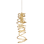 Подвесной светильник светодиодный из металла со спиральным декоративным элементом золотой Metal Spiral варинант исполнения - 1 | Loft Concept в Казани
