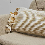 Чехол на подушку горчичного цвета с бахромой и объемным узором Ethnic mix варинант исполнения - 5 | Loft Concept в Казани