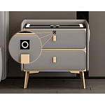 Умная прикроватная тумбочка c зарядкой для телефона Nightstand Smart варинант исполнения - 1 | Loft Concept в Казани