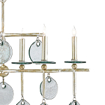 Люстра линейная с круглыми прозрачными подвесками  Horizontal Rectangular Chandelier варинант исполнения - 1 | Loft Concept в Казани