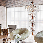 Люстра большая с прозрачными подвесками в форме капель Droplet Chandelier варинант исполнения - 1 | Loft Concept в Казани