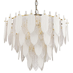 Люстра с декором из рельефного стекла в виде перьев Abelia Feather Chandelier 12 варинант исполнения - 1 | Loft Concept в Казани