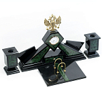 Настольный письменный набор из нефрита Герб России Dignity варинант исполнения - 2 | Loft Concept в Казани