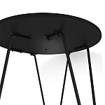 Стол журнальный c круглой столешницей из стекла серого цвета Gray and Gold Marble варинант исполнения - 5 | Loft Concept в Казани