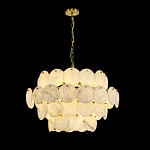 Люстра четырехъярусная с подвесками в форме дисков Cryptocrystalline Stone варинант исполнения - 4 | Loft Concept в Казани