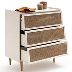 Комод с 3-мя ящиками из ротанга Blais Cream Wicker Furniture варинант исполнения - 4 | Loft Concept в Казани