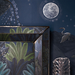 Обои ручная роспись Phuljhari Original colourway on Empire Blue dyed silk варинант исполнения - 2 | Loft Concept в Казани