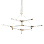 Люстра с геометрической конструкцией из вытянутых цилиндрических плафонов Hex Scaffold  варинант исполнения - 1 | Loft Concept в Казани