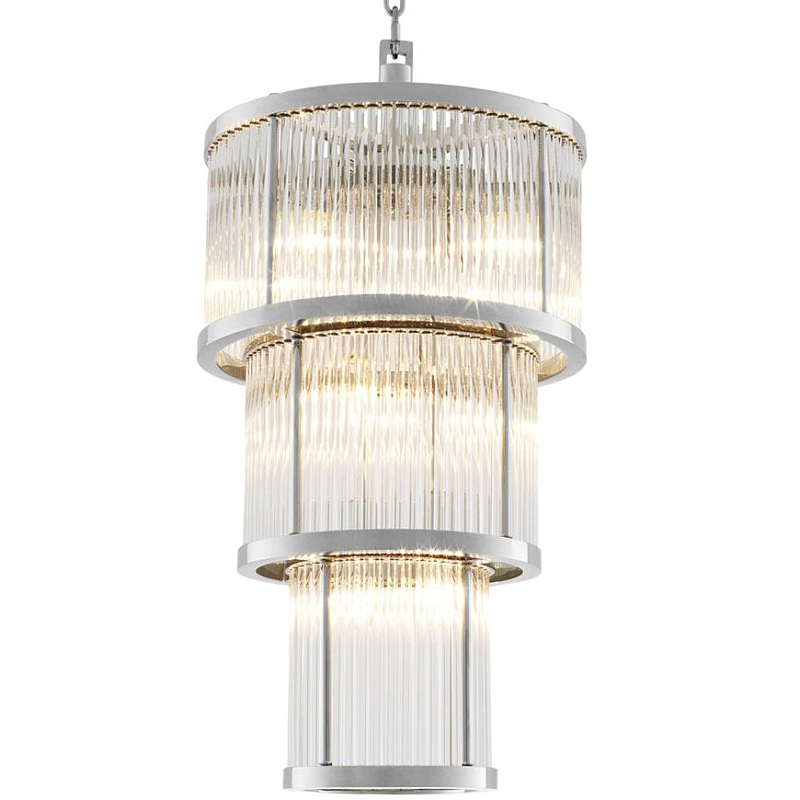 Люстра Chandelier Avery Nickel Никель Прозрачное Стекло в Казани | Loft Concept 