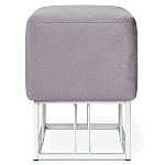 Пуф квадратный фиолетовый велюр на белом металлическом основании Celeste Purple варинант исполнения - 2 | Loft Concept в Казани