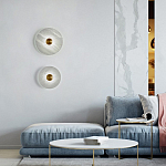 Бра в форме диска из натурального камня с декоративным центральным элеменом Cryptocrystalline Stone варинант исполнения - 1 | Loft Concept в Казани