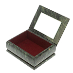 Шкатулка с зеркалом из натурального камня змеевик Stone Casket варинант исполнения - 4 | Loft Concept в Казани