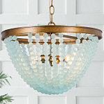 Круглая люстра с подвесками в виде круглых голубых бусин Blue Beads Chandelier варинант исполнения - 1 | Loft Concept в Казани
