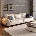 Диван кожаный с каркасом из массива дерева Furniture Medieval варинант исполнения - 2 | Loft Concept в Казани