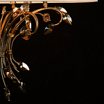 Люстра подвесная круглая с тканевым полупрозрачным абажуром и подвесками 6 ламп Gilded Elegance варинант исполнения - 7 | Loft Concept в Казани