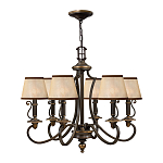 Люстра бронзового цвета с бежевыми абажурами из органзы в классическом стиле Hinkley варинант исполнения - 8 | Loft Concept в Казани