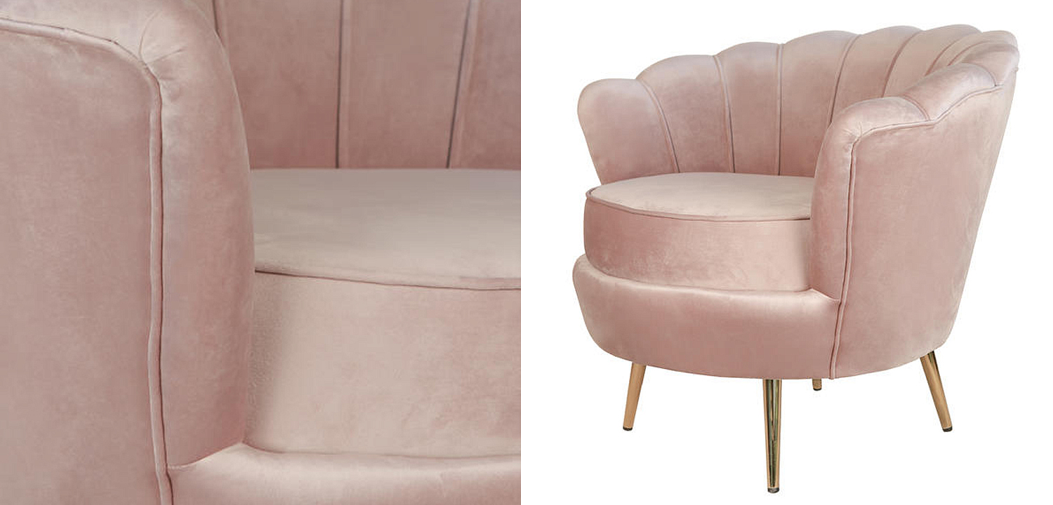 Кресло Розовый велюр Trapezium Pink velvet Кресло Розовый велюр Trapezium Pink velvet - Loft-Concept в Казани