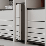 Стеллаж прямой ассиметричный с полками и 4-мя дверцами ARYA BOOKCASE WHITE варинант исполнения - 3 | Loft Concept в Казани