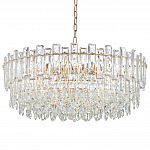 Круглая люстра с хрустальными подвесками на золотистом каркасе Gorgeous Crystal Light варинант исполнения - 10 | Loft Concept в Казани