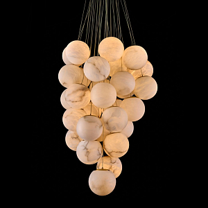 Люстра подвесная с сферическими плафонами из натурального камня Glowing Spheres