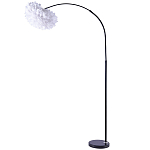 Изогнутый торшер с декором в виде перьев Plumage White Floor Lamp варинант исполнения - 1 | Loft Concept в Казани