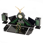 Настольный канцелярский набор из нефрита с декором в виде орла Golden Eagle варинант исполнения - 2 | Loft Concept в Казани