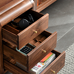 Стол рабочий округлой формы с 3-мя ящиками  Working Moonnut Table варинант исполнения - 5 | Loft Concept в Казани