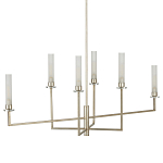 Люстра с 6-ю белыми матовыми плафонами из стекла в форме цилиндра Longitude варинант исполнения - 5 | Loft Concept в Казани