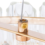 Люстра подвесная многослойная с прозрачными хрустальными трубками и золотистым каркасом Hexagon Tube Light варинант исполнения - 4 | Loft Concept в Казани