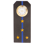 Часы погон подарочные настольные Авиация ВМФ из натурального камня Змеевик Military Clock варинант исполнения - 7 | Loft Concept в Казани