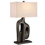 Настольная лампа с прямоугольным тканевым абажуром на фигурном каркасе Brutilist  варинант исполнения - 2 | Loft Concept в Казани